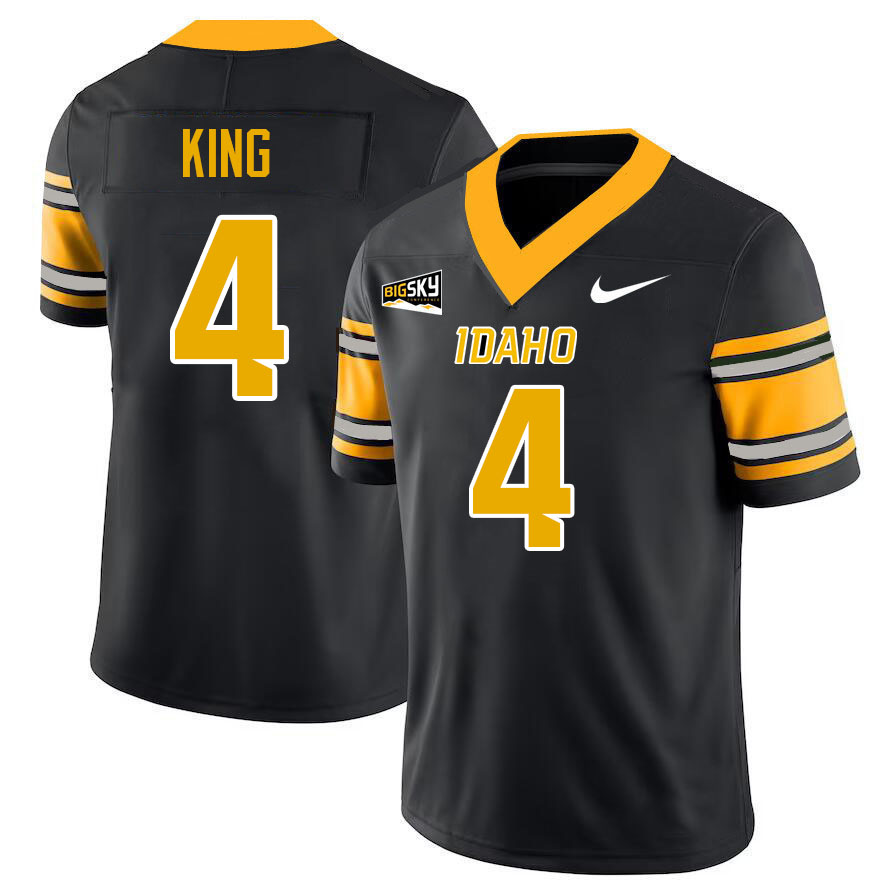 Idaho Vandals #4 Isiah King College Football Jerseys,Uniforms Stitched-Black